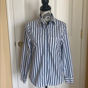 NWOT BCBG Generation Blue/White Striped Blouse